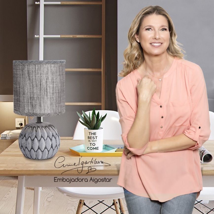 Aigostar - Pöytävalaisin 1xE14/40W/230V harmaa