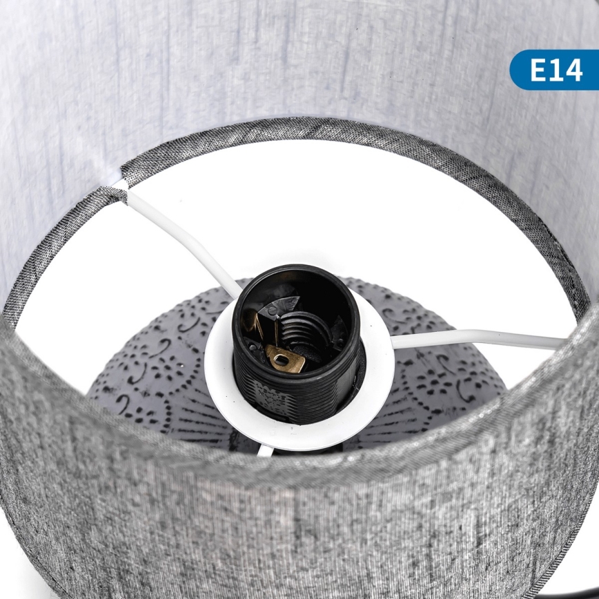 Aigostar - Pöytävalaisin 1xE14/40W/230V harmaa