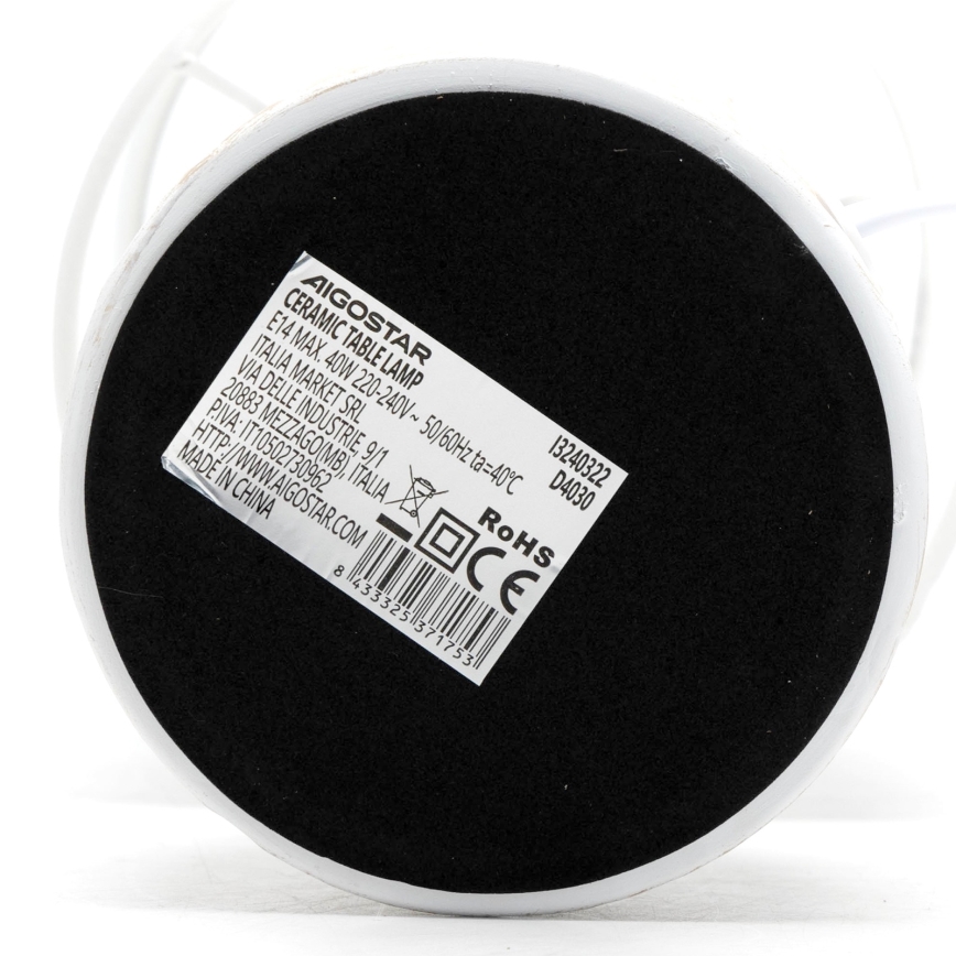 Aigostar - Pöytävalaisin 1xE14/40W/230V