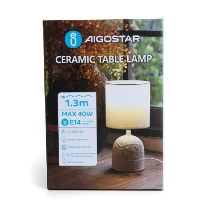 Aigostar - Pöytävalaisin 1xE14/40W/230V