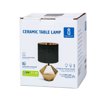 Aigostar - Pöytävalaisin 1xE14/40W/230V kulta/musta