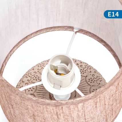 Aigostar - Pöytävalaisin 1xE14/40W/230V ruskea