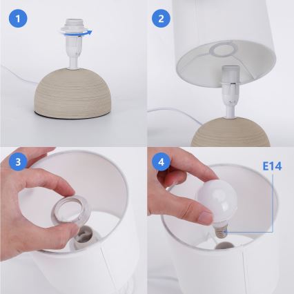 Aigostar - Pöytävalaisin 1xE14/40W/230V ruskea/valkoinen