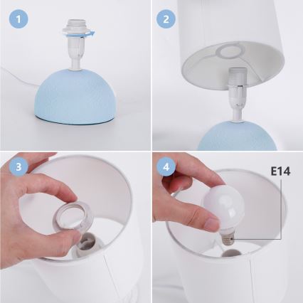 Aigostar - Pöytävalaisin 1xE14/40W/230V sininen/valkoinen