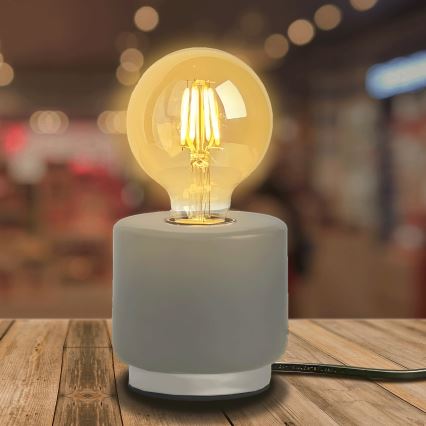 Aigostar - Pöytävalaisin 1xE27/60W/230V harmaa