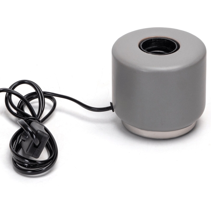 Aigostar - Pöytävalaisin 1xE27/60W/230V harmaa