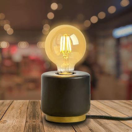 Aigostar - Pöytävalaisin 1xE27/60W/230V musta