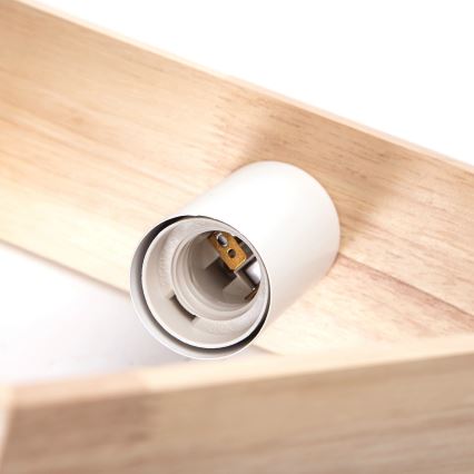 Aigostar - Puinen riippuvalaisin vaijerilla 1xE27/60W/230V mänty