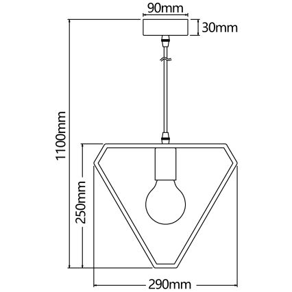 Aigostar - Puinen riippuvalaisin vaijerilla 1xE27/60W/230V mänty