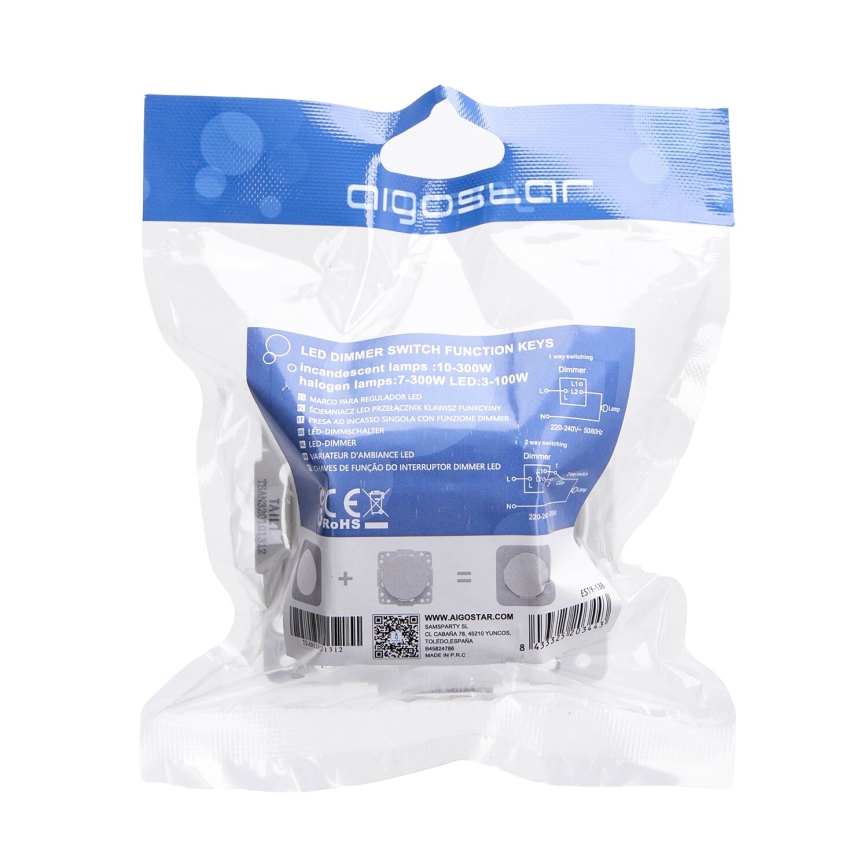 Aigostar - Pyöritettävä himmennin 300W/230V valkoinen