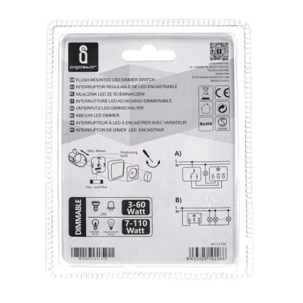 Aigostar - Pyörivä himmennin 110W/230V valkoinen