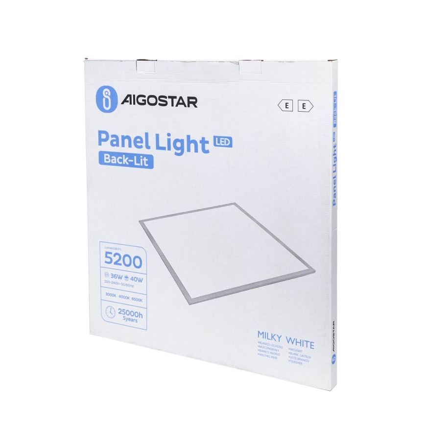 Aigostar - Riippuva LED-kattopaneeli LED/40W/230V 3000K/4000K/6500K 60x60cm valkoinen