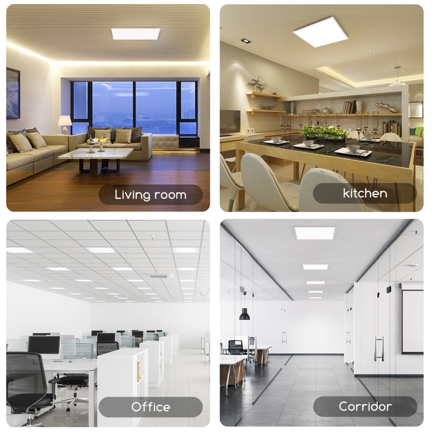 Aigostar - Riippuva LED-kattopaneeli LED/40W/230V 3000K/4000K/6500K 60x60cm valkoinen