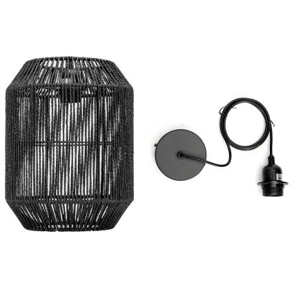 Aigostar - Riippuvalaisin johdolla 1xE27/60W/230V musta, halkaisija 23 cm