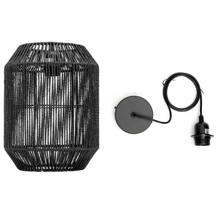 Aigostar - Riippuvalaisin johdolla 1xE27/60W/230V musta, halkaisija 23 cm