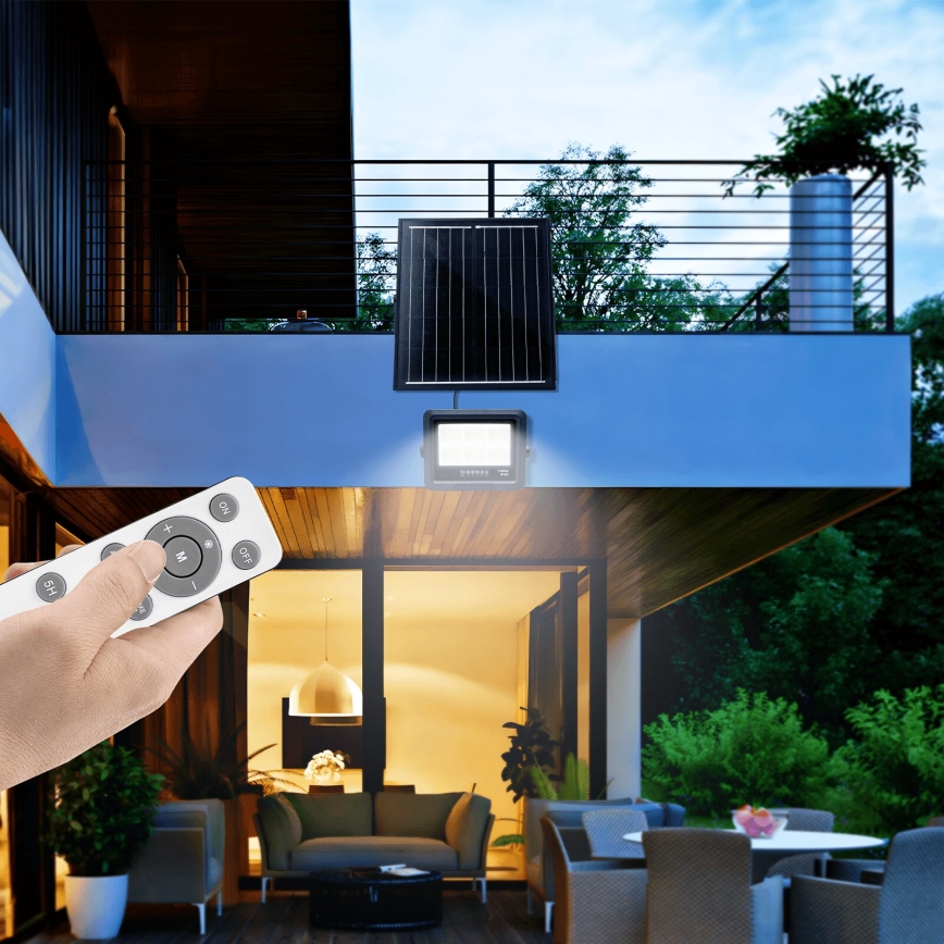 Aigostar - LED himmennettävä aurinkokohdevalo LED/100W/3,4V IP65 10000 mAh + kaukosäädin