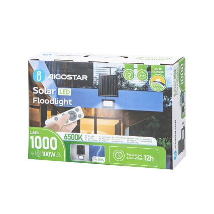 Aigostar - LED himmennettävä aurinkokohdevalo LED/100W/3,4V IP65 10000 mAh + kaukosäädin