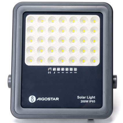 Aigostar - LED himmennettävä aurinkokohdevalo LED/200W/3,4V IP65 15000 mAh + kaukosäädin