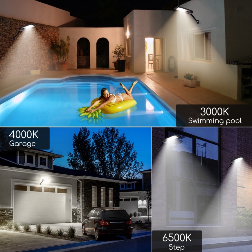 Aigostar - LED himmennettävä aurinkokennovalo anturilla LED/2,3W/5,5V IP65 1800 mAh + kaukosäädin