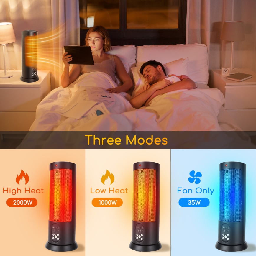 Aigostar - Sähkölämmitin 1500W/230V + kaukosäädin