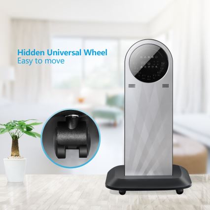 Aigostar - Lattiatuuletin sumutehosteella 95W/230V musta/harmaa + kaukosäädin