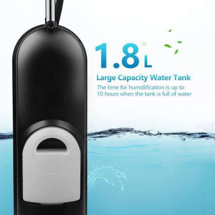 Aigostar - Lattiatuuletin sumutehosteella 95W/230V musta/harmaa + kaukosäädin