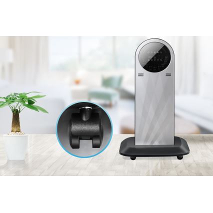 Aigostar - Lattiatuuletin sumutehosteella 95W/230V musta/harmaa + kaukosäädin