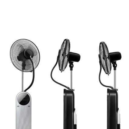 Aigostar - Lattiatuuletin sumutehosteella 95W/230V musta/harmaa + kaukosäädin