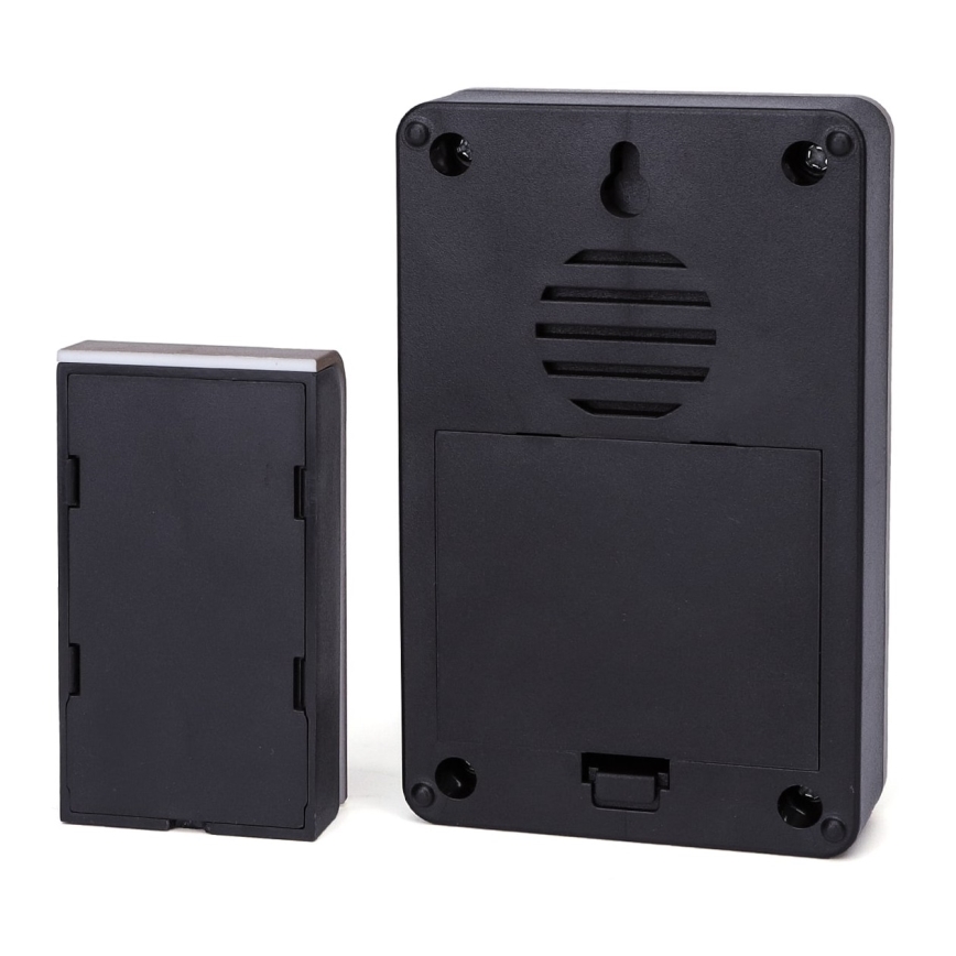 Aigostar - SETTI 2x Langaton ovikello 3xAA/12V IP44 musta