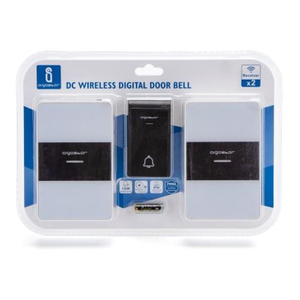 Aigostar - SETTI 2x Langaton ovikello 3xAA/12V IP44 valkoinen/musta