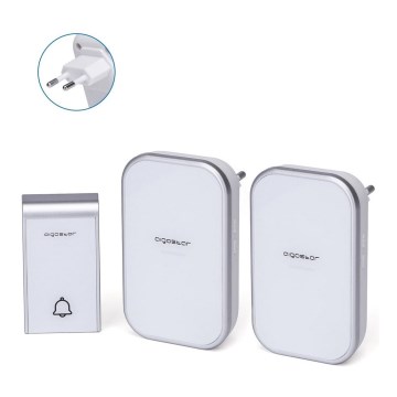 Aigostar - SETTI 2x Langaton pistokeovikello 230V/12V IP44 valkoinen