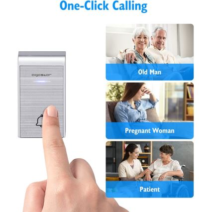 Aigostar - SETTI 2x Langaton pistokeovikello 230V/12V IP44 hopea