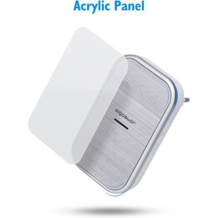 Aigostar - SETTI 2x Langaton pistokeovikello 230V/12V IP44 hopea