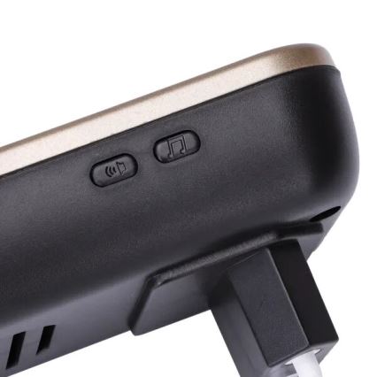 Aigostar - SETTI 2x Langaton pistokeovikello 230V/12V IP44 musta/kupari