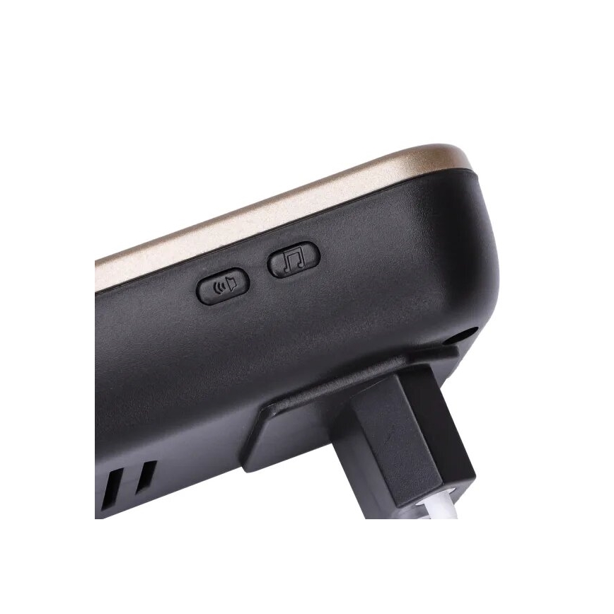 Aigostar - SETTI 2x Langaton pistokeovikello 230V/12V IP44 musta/kupari