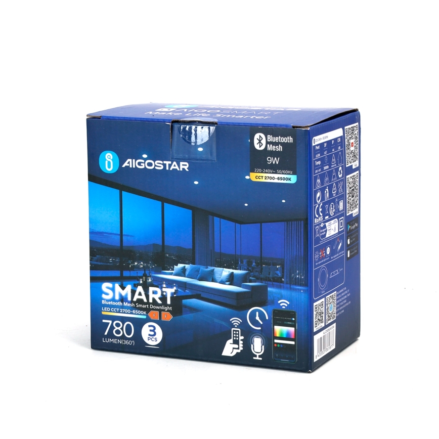 Aigostar - SETTI 3x Himmennettävä riippuva LED-kattovalaisin MESH LED/9W/230V 2700K-6500K halkaisija 14,5 cm