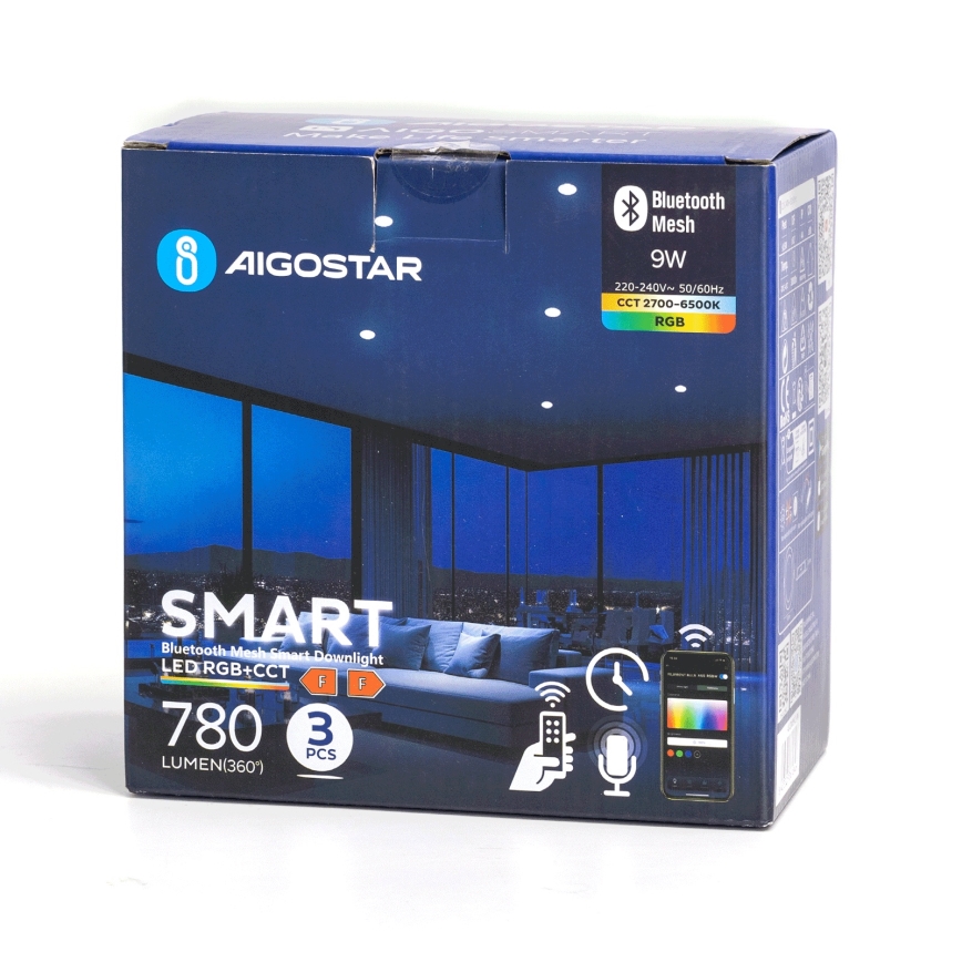 Aigostar - SETTI 3x LED RGBW Himmennettävä riippuva kattovalaisin MESH LED/9W/230V 2700K-6500K halkaisija 14,5cm