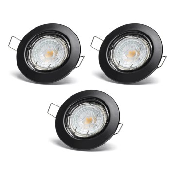 Aigostar - SETTI 3x LED upotettava alasvalaisin 1xGU10/4,5W/230V 6500K musta