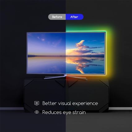 Aigostar - SETTI 4x LED RGB Himmennettävä nauha 0,5m LED/2,5W/5V IP65 + kaukosäädin