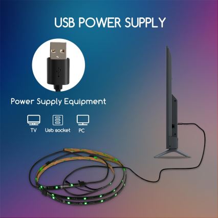 Aigostar - SETTI 4x LED RGB Himmennettävä nauha 0,5m LED/2,5W/5V IP65 + kaukosäädin