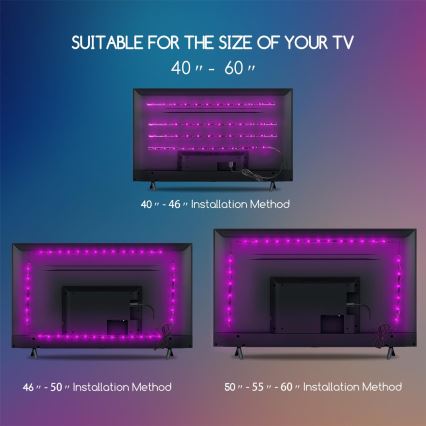 Aigostar - SETTI 4x LED RGB Himmennettävä nauha 0,5m LED/2,5W/5V IP65 + kaukosäädin