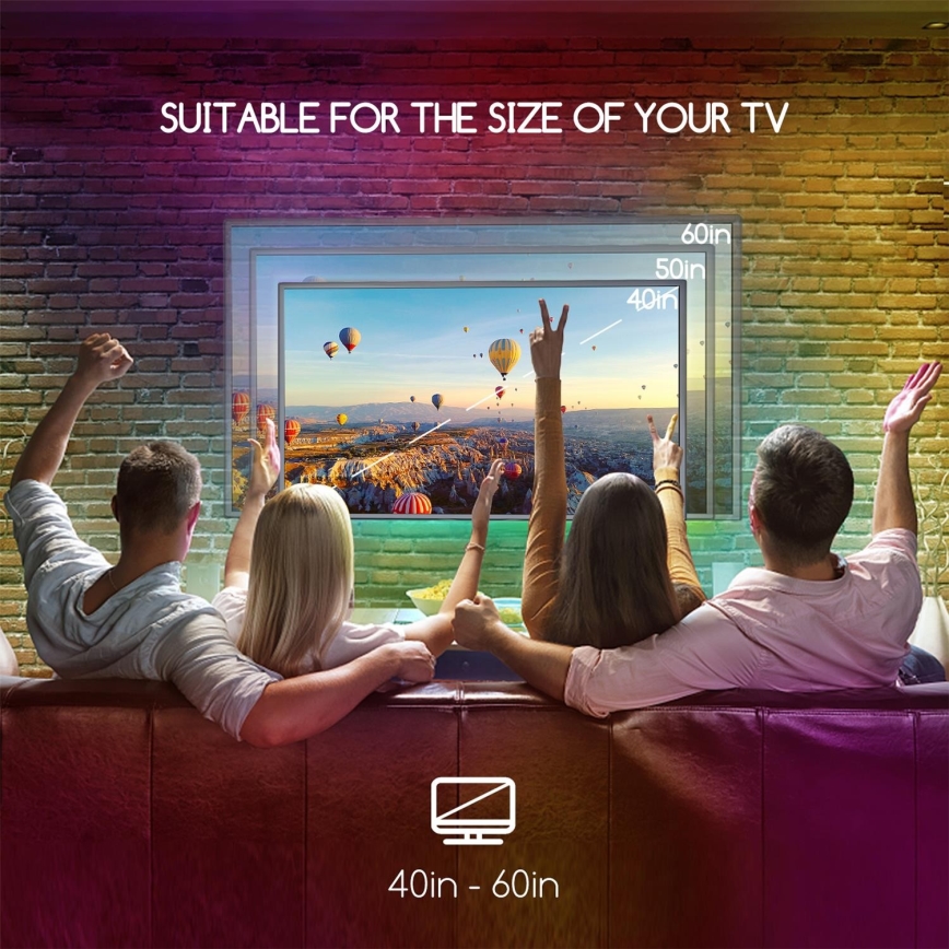 Aigostar - SETTI 4x LED RGB Himmennettävä nauha 0,5m LED/2,5W/5V IP65 + kaukosäädin