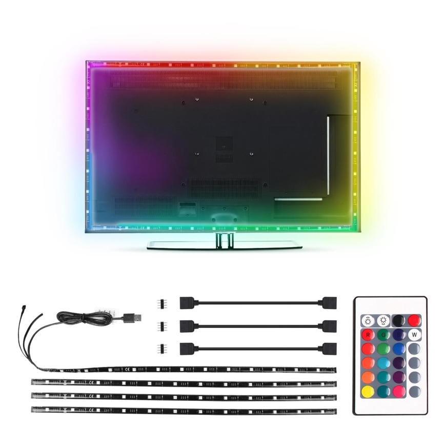 Aigostar - SETTI 4x LED RGB Himmennettävä nauha 0,5m LED/2,5W/5V IP65 + kaukosäädin