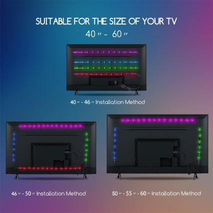 Aigostar - SETTI 4x LED RGB Himmennettävä nauha 0,5m LED/2,5W/5V IP65 + kaukosäädin