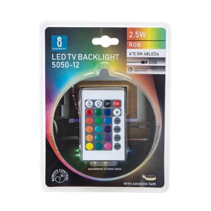 Aigostar - SETTI 4x LED RGB Himmennettävä nauha 0,5m LED/2,5W/5V IP65 + kaukosäädin