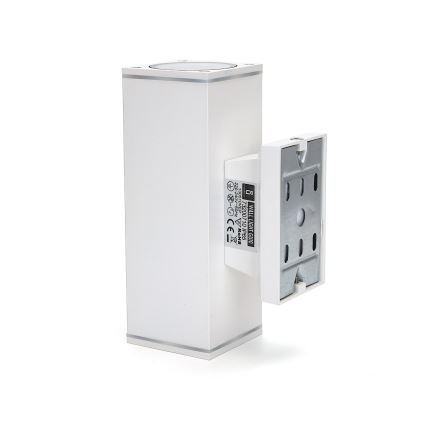 Aigostar - Ulkoseinävalaisin 2xGU10/230V valkoinen IP65 kulmikas