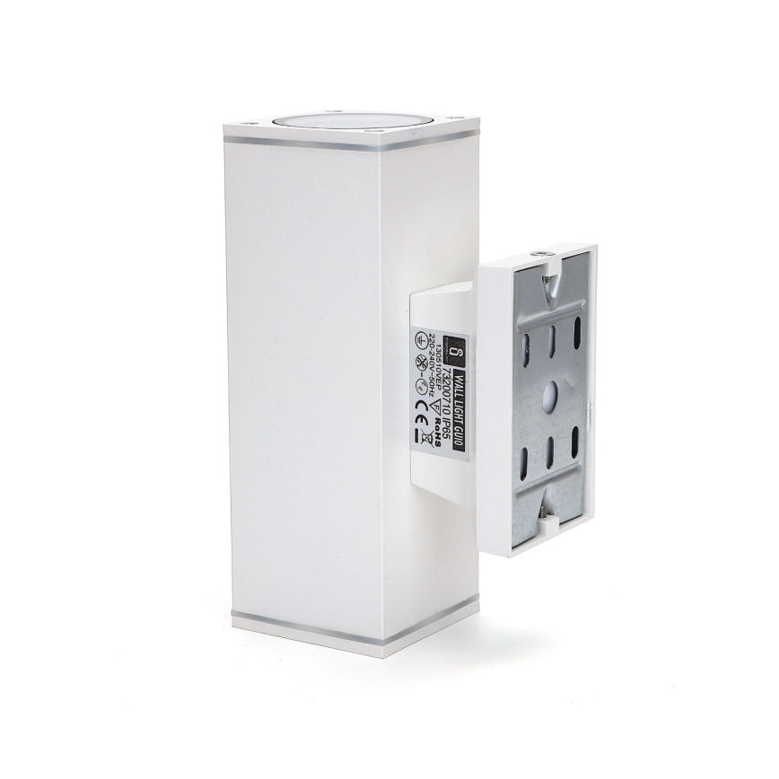 Aigostar - Ulkoseinävalaisin 2xGU10/230V valkoinen IP65 kulmikas