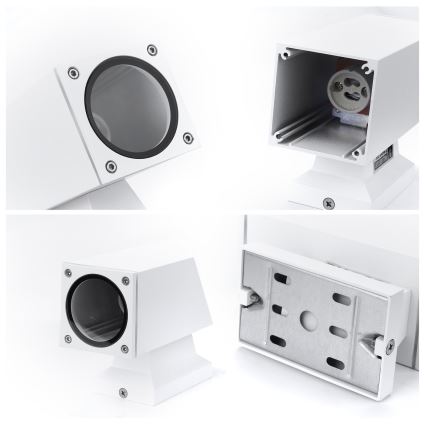 Aigostar - Ulkoseinävalaisin 2xGU10/230V valkoinen IP65 kulmikas