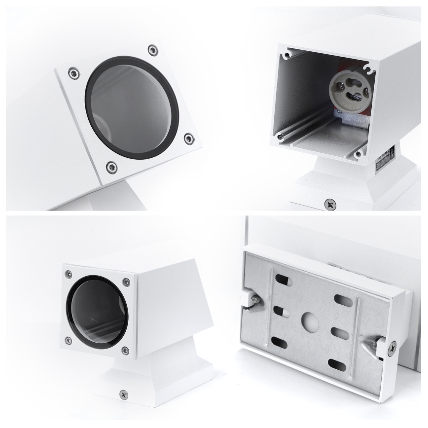 Aigostar - Ulkoseinävalaisin 2xGU10/230V valkoinen IP65 kulmikas