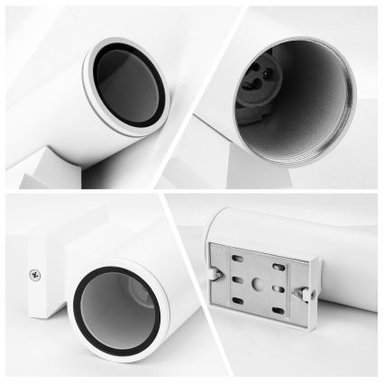 Aigostar - Ulkoseinävalaisin 2xGU10/230V valkoinen IP65 pyöreä